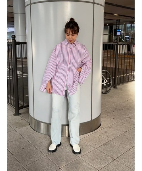 SLY（スライ）の「LOOSE OVER ARMSLIT SH ルーズ オーバー アームスリット シャツ（シャツ/ブラウス・レディース・ホワイト/ブルー/ピンク系その他/グレー系その他2・FREE）」の7枚目の写真