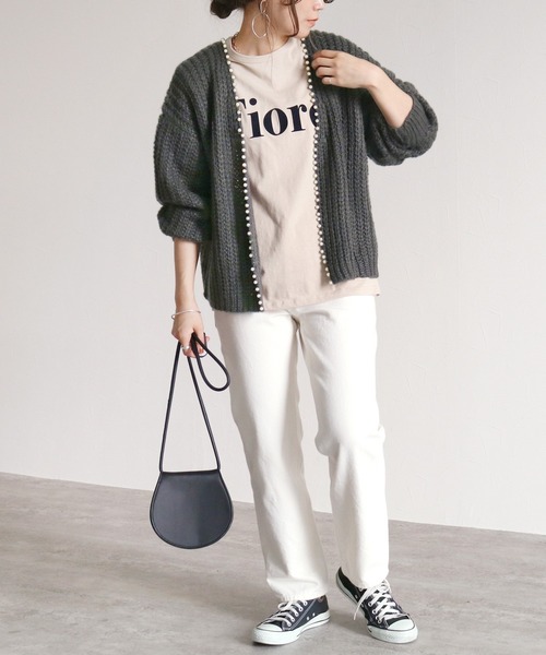 reca(レカ)の「パールニットカーディガン(カーディガン/ボレロ・レディース・チャコールグレー/パープル/アイボリー・FREE)」の9枚目の写真