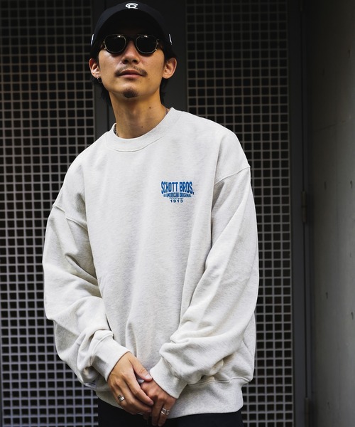 schott(ショット)の「【WEB LIMITED】Schott/ショット/CREW SWEAT CIRCLE LOGO/クルーネックスウェット サークルロゴ(スウェット・メンズ・ブラック/ダークグリーン/ブルー/オートミール・MEDIUM/LARGE/X-LARGE/XX-LARGE)」の9枚目の写真