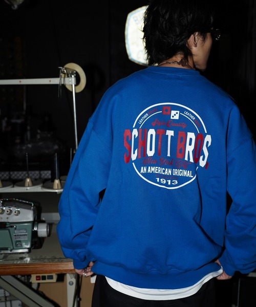 schott(ショット)の「【WEB LIMITED】Schott/ショット/CREW SWEAT CIRCLE LOGO/クルーネックスウェット サークルロゴ(スウェット・メンズ・ブラック/ダークグリーン/ブルー/オートミール・MEDIUM/LARGE/X-LARGE/XX-LARGE)」の17枚目の写真