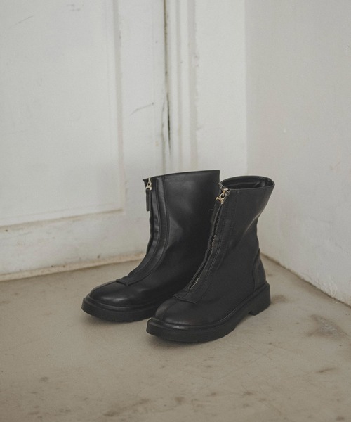 FREE'S MART(フリーズマート)の「◇センタージップブーツ(ブーツ・レディース・ブラック/ホワイト・MEDIUM/LARGE)」の1枚目の写真