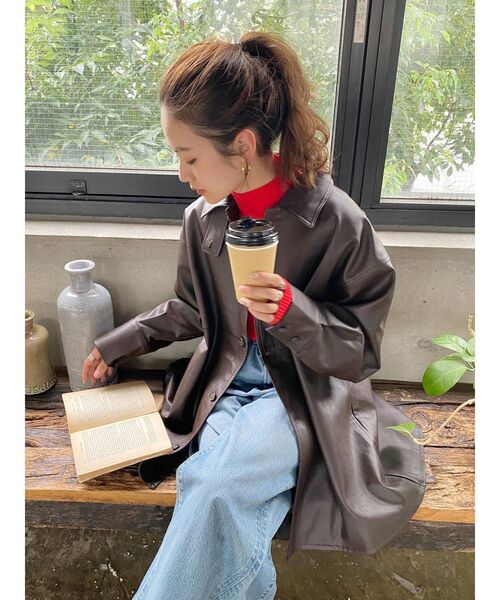 Ungrid（アングリッド）の「フェイクレザーブルゾン（ブルゾン・レディース・イエロー/ブラウン・FREE）」の3枚目の写真