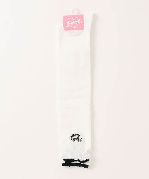 PINKHUNT（ピンクハント）の「PINKHUNT 2段フリルニーハイソックス 7294（ソックス/靴下・キッズ・ホワイト/ブラック/ベージュ・17-20/21-24cm）」の7枚目の写真