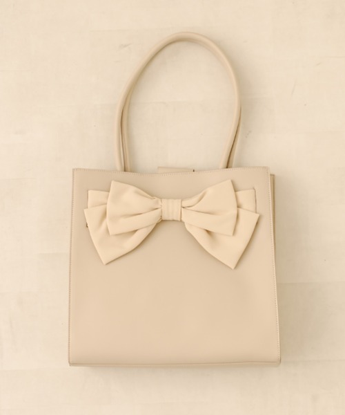 OLIVE des OLIVE(オリーブデオリーブ)の「【WEB限定】フェイクレザーリボントート(トートバッグ・レディース・ブラック/ベージュ/オフホワイト・FREE)」の9枚目の写真