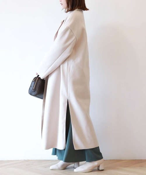 archives（アルシーヴ）の「ニードルパンチチェスターコート（チェスターコート・レディース・グリーン/グレイッシュベージュ/ブラック/アイボリー・MEDIUM）」の22枚目の写真