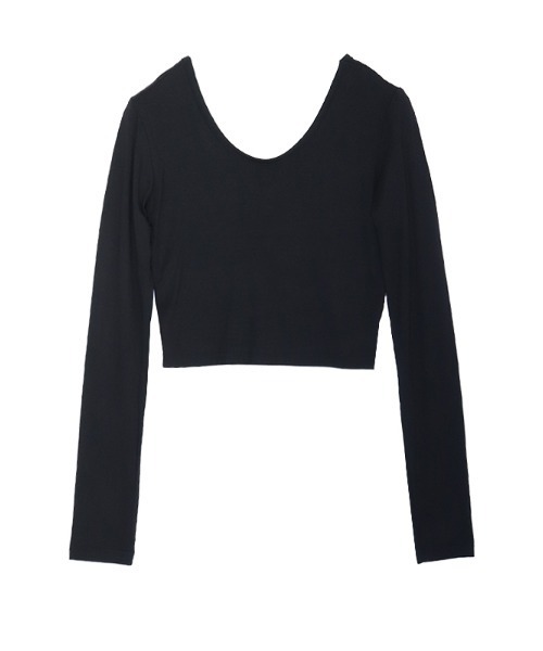 ACYM（アシーム）の「Compact short ロンT（Tシャツ/カットソー・レディース・ホワイト/ブラック・FREE）」の4枚目の写真