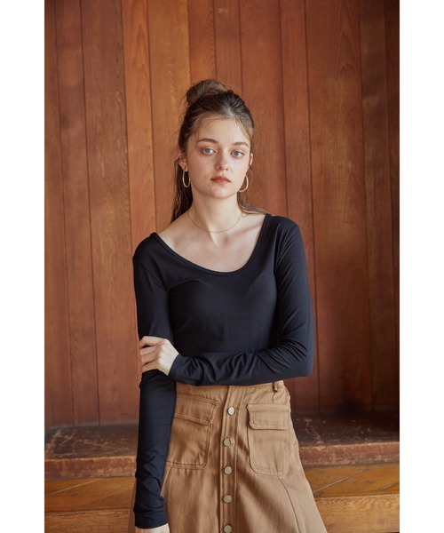 ACYM（アシーム）の「Compact short ロンT（Tシャツ/カットソー・レディース・ホワイト/ブラック・FREE）」の5枚目の写真