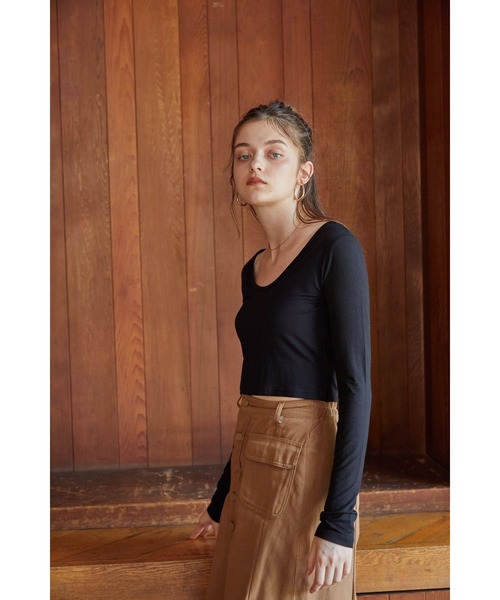 ACYM（アシーム）の「Compact short ロンT（Tシャツ/カットソー・レディース・ホワイト/ブラック・FREE）」の3枚目の写真