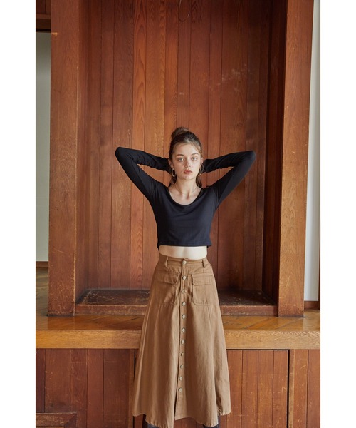 ACYM（アシーム）の「Compact short ロンT（Tシャツ/カットソー・レディース・ホワイト/ブラック・FREE）」の14枚目の写真