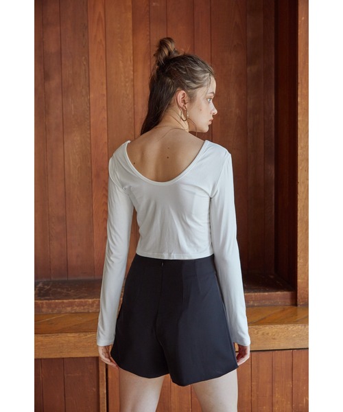 ACYM（アシーム）の「Compact short ロンT（Tシャツ/カットソー・レディース・ホワイト/ブラック・FREE）」の7枚目の写真