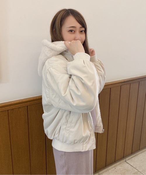 abc une face(アーベーセーアンフェイス)の「リバーシブルMA-1(MA-1・レディース・ホワイト/ブラック/ライトピンク/ホワイト系その他/ブラック系その他・FREE)」の16枚目の写真
