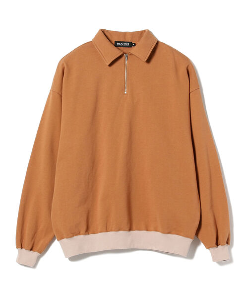 BEAMS T（ビームスティー）の「BEAMS T / HALF ZIP TWO TONE SWEAT（スウェット・メンズ・ブラウン/ライトグレー・SMALL/LARGE/MEDIUM/X-LARGE）」の15枚目の写真
