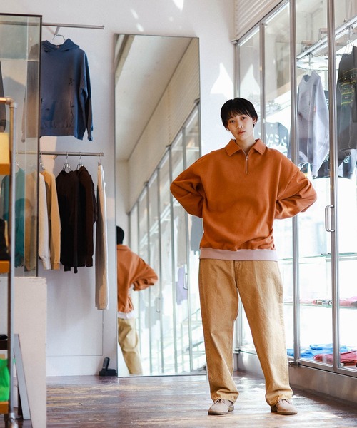 BEAMS T（ビームスティー）の「BEAMS T / HALF ZIP TWO TONE SWEAT（スウェット・メンズ・ブラウン/ライトグレー・SMALL/LARGE/MEDIUM/X-LARGE）」の13枚目の写真