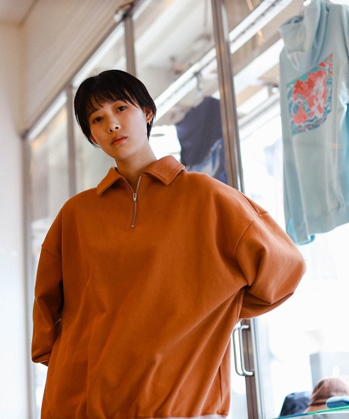 BEAMS T（ビームスティー）の「BEAMS T / HALF ZIP TWO TONE SWEAT（スウェット・メンズ・ブラウン/ライトグレー・SMALL/LARGE/MEDIUM/X-LARGE）」の20枚目の写真