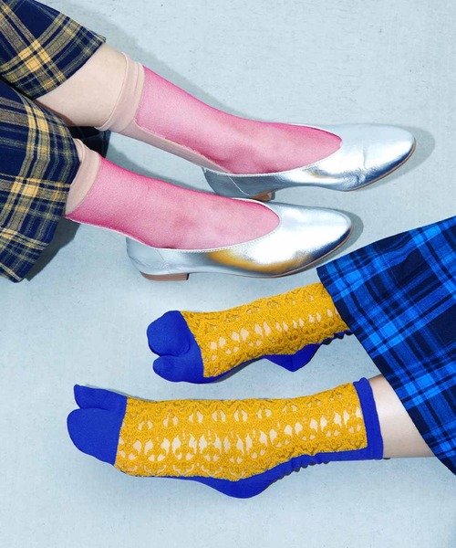 MEDE19F(メデジュウキュウ)の「MEDE19F 足もとが華やぐバイカラー足袋仕様のソックス(ソックス/靴下・レディース・パープル/ブルー系その他・ONE SIZE)」の7枚目の写真