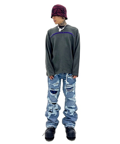 FREE WORLD ORDER(フリーワールドオーダー)の「【 FREE WORLD ORDER / フリーワールドオーダー ( F.V.V.O / エフブイブイオー ) 】HANDMADE BUCKET HAT / クロシェハット クロシェ バケットハット 鍵あみ スパイダー(ニットキャップ/ビーニー・メンズ・ブラック/レッド・ONE SIZE)」の19枚目の写真
