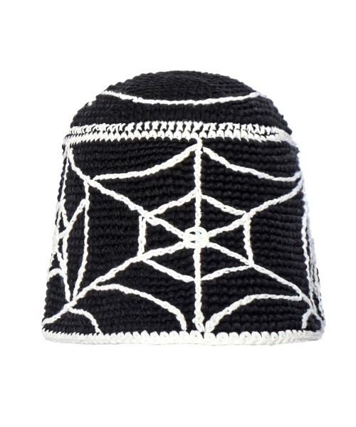 FREE WORLD ORDER(フリーワールドオーダー)の「【 FREE WORLD ORDER / フリーワールドオーダー ( F.V.V.O / エフブイブイオー ) 】HANDMADE BUCKET HAT / クロシェハット クロシェ バケットハット 鍵あみ スパイダー(ニットキャップ/ビーニー・メンズ・ブラック/レッド・ONE SIZE)」の5枚目の写真