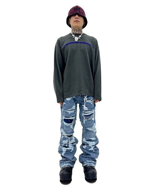 FREE WORLD ORDER(フリーワールドオーダー)の「【 FREE WORLD ORDER / フリーワールドオーダー ( F.V.V.O / エフブイブイオー ) 】HANDMADE BUCKET HAT / クロシェハット クロシェ バケットハット 鍵あみ スパイダー(ニットキャップ/ビーニー・メンズ・ブラック/レッド・ONE SIZE)」の18枚目の写真