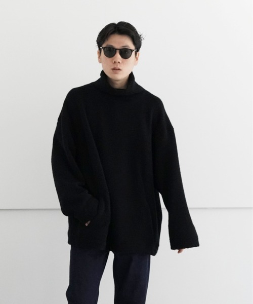 my beautiful landlet(マイビューティフルランドレット)の「my beautiful landlet PILE TURTLE NECK P/O(ニット/セーター・メンズ・ブラック/グレー・0/1)」の2枚目の写真