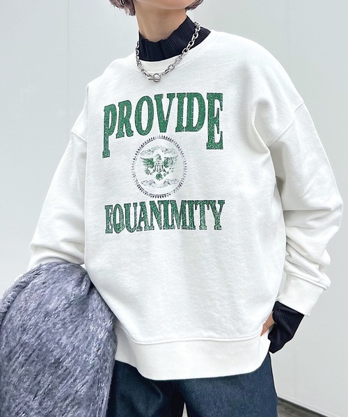 PAGEBOY(ページボーイ)の「エンブレムロゴ裏毛プルオーバー(Tシャツ/カットソー・レディース・オートミール/オフホワイト/ブラック・FREE)」の2枚目の写真