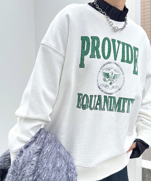 PAGEBOY(ページボーイ)の「エンブレムロゴ裏毛プルオーバー(Tシャツ/カットソー・レディース・オートミール/オフホワイト/ブラック・FREE)」の4枚目の写真