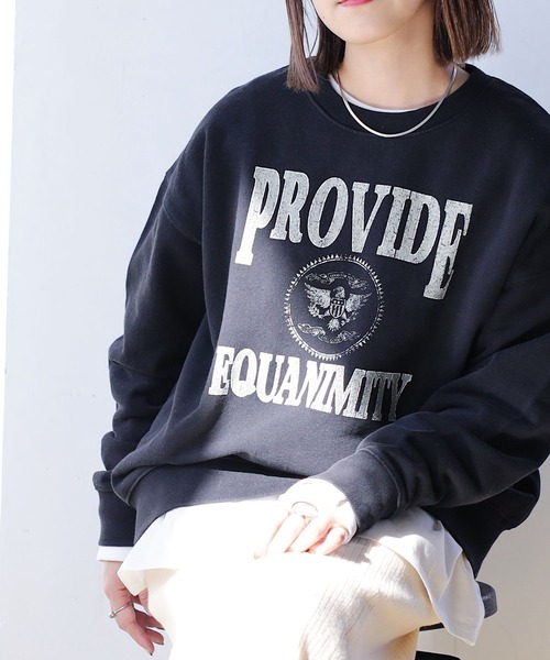 PAGEBOY(ページボーイ)の「エンブレムロゴ裏毛プルオーバー(Tシャツ/カットソー・レディース・オートミール/オフホワイト/ブラック・FREE)」の9枚目の写真