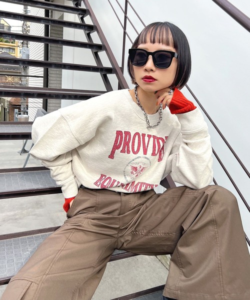 PAGEBOY(ページボーイ)の「エンブレムロゴ裏毛プルオーバー(Tシャツ/カットソー・レディース・オートミール/オフホワイト/ブラック・FREE)」の16枚目の写真