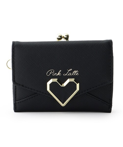 PINK-latte（ピンクラテ）の「◆ハート金具がまぐちコンパクト財布（財布・キッズ・ライトパープル/グレー/ブラック・00）」の6枚目の写真