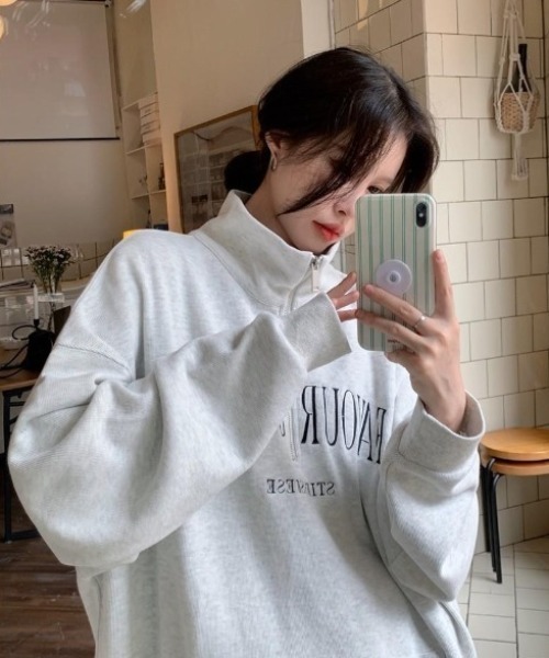 VIBGYOR（ヴィブジョー）の「【バーレスク】ハーフジッププルオーバースエット(BQ)（スウェット・レディース・ブラック/アイボリー/ライトグレー・MEDIUM）」の9枚目の写真