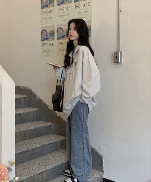 VIBGYOR（ヴィブジョー）の「【バーレスク】ハーフジッププルオーバースエット(BQ)（スウェット・レディース・ブラック/アイボリー/ライトグレー・MEDIUM）」の10枚目の写真