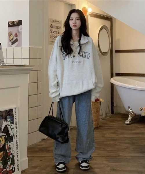VIBGYOR（ヴィブジョー）の「【バーレスク】ハーフジッププルオーバースエット(BQ)（スウェット・レディース・ブラック/アイボリー/ライトグレー・MEDIUM）」の11枚目の写真