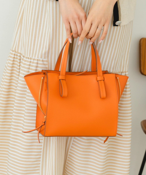 RODE SKO（ロデスコ）の「ミドルサイドファスナートートバッグ『Msize』（トートバッグ・レディース・グレー系その他/オレンジ/モカ・ONE）」の3枚目の写真