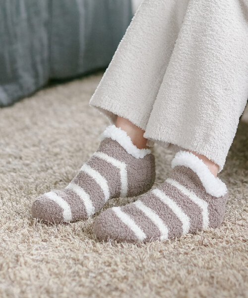 CROSSPLUS ONLINE（クロスプラスオンライン）の「【LAFUKU】マシュマロニットルームシューズ（ラフク）（その他ルームウェア・レディース・グレイッシュブルー/モカ/ベージュ/ブラウン/ラベンダー/ライトグリーン・フリー）」の3枚目の写真