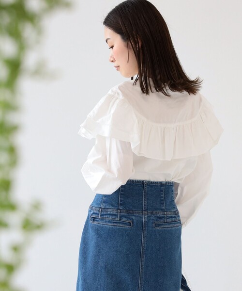 Ray BEAMS（レイビームス）の「Ray BEAMS / フリル ヨーク ブラウス（シャツ/ブラウス・レディース・ブラック/クリーム/ホワイト・ONE SIZE）」の10枚目の写真