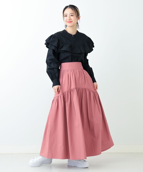 Ray BEAMS（レイビームス）の「Ray BEAMS / フリル ヨーク ブラウス（シャツ/ブラウス・レディース・ブラック/クリーム/ホワイト・ONE SIZE）」の9枚目の写真