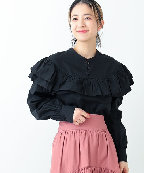 Ray BEAMS（レイビームス）の「Ray BEAMS / フリル ヨーク ブラウス（シャツ/ブラウス・レディース・ブラック/クリーム/ホワイト・ONE SIZE）」の22枚目の写真
