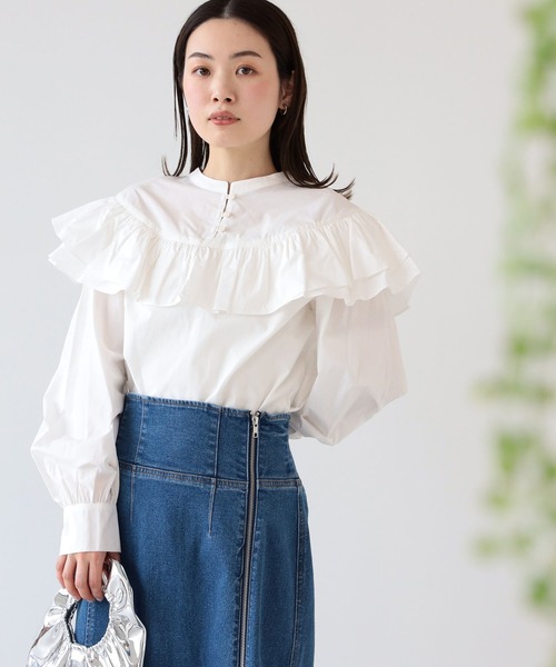 Ray BEAMS（レイビームス）の「Ray BEAMS / フリル ヨーク ブラウス（シャツ/ブラウス・レディース・ブラック/クリーム/ホワイト・ONE SIZE）」の16枚目の写真