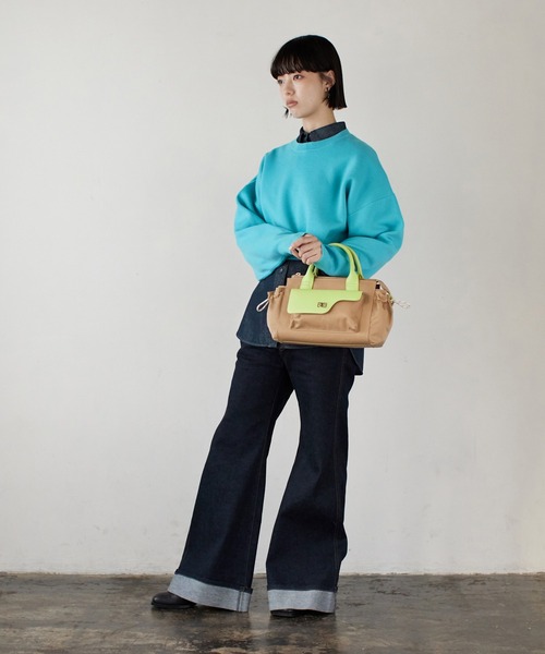 ✨激レア✨ LANVIN en Bleu カゴバッグ ロゴ バイカラー ハンド ✨激レア✨ LANVIN en Bleu カゴバッグ ロゴ バイカラー ハンド