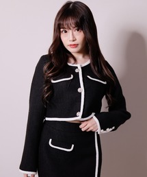 LIPSERVICE | バイカラーツイードジャケット(その他アウター)