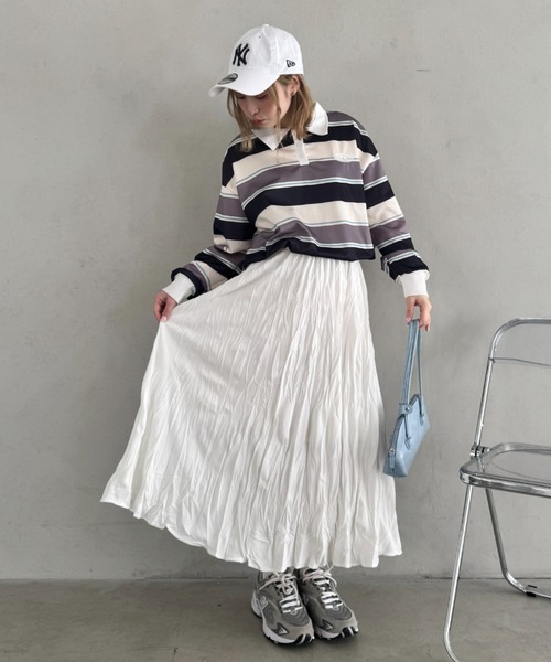 Loueme（ルエム）の「ソフトタッチワッシャーフレアスカート（スカート