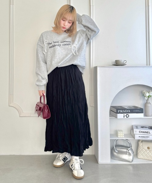 【自由区】今季 未使用 完売ソフトリネンブラウス•ハンドワッシャースカート セール】ソフトタッチワッシャーフレアスカート（スカート