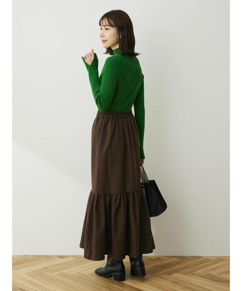 Green　Parks（グリーンパークス）の「・SUGAR SPOONチェックギャザーキリカエスカート（スカート・レディース・チャコールグレー/ブラウン・FREE）」の5枚目の写真