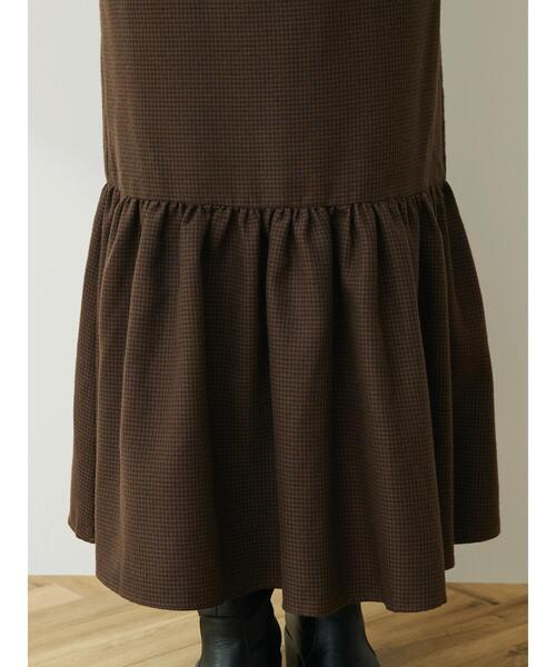 Green　Parks（グリーンパークス）の「・SUGAR SPOONチェックギャザーキリカエスカート（スカート・レディース・チャコールグレー/ブラウン・FREE）」の10枚目の写真