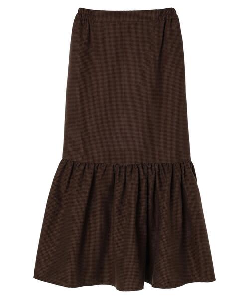 Green　Parks（グリーンパークス）の「・SUGAR SPOONチェックギャザーキリカエスカート（スカート・レディース・チャコールグレー/ブラウン・FREE）」の20枚目の写真