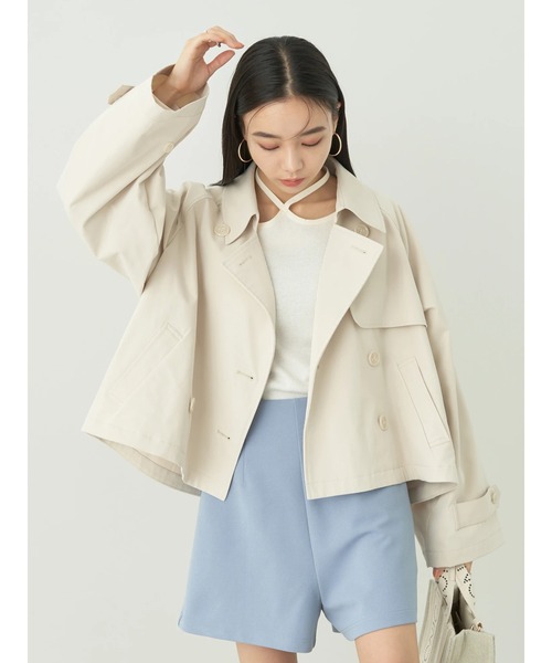 earth music&ecology（アースミュージックアンドエコロジー）の「ショートトレンチコート（トレンチコート・レディース・ベージュ/ネイビー/その他8・FREE）」の17枚目の写真