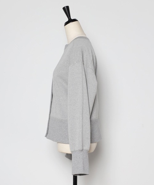 Bonjour Sagan（ボンジュールサガン）の「アップサイクルキーネックスナップカーディガン（カーディガン/ボレロ・レディース・ライトグレー/ラベンダー/ネイビー/ブラック/グリーン・FREE）」の7枚目の写真