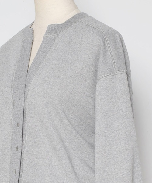 Bonjour Sagan（ボンジュールサガン）の「アップサイクルキーネックスナップカーディガン（カーディガン/ボレロ・レディース・ライトグレー/ラベンダー/ネイビー/ブラック/グリーン・FREE）」の9枚目の写真