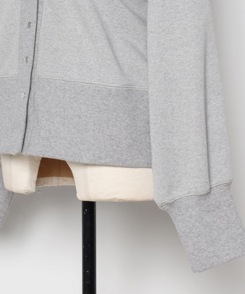 Bonjour Sagan（ボンジュールサガン）の「アップサイクルキーネックスナップカーディガン（カーディガン/ボレロ・レディース・ライトグレー/ラベンダー/ネイビー/ブラック/グリーン・FREE）」の10枚目の写真