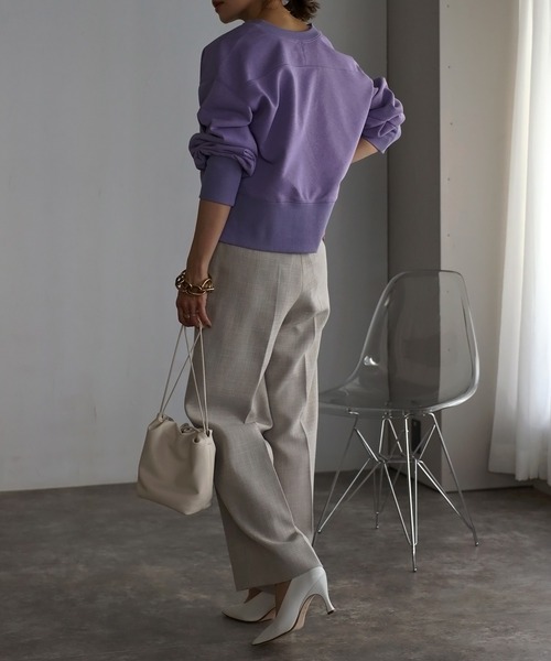 Bonjour Sagan（ボンジュールサガン）の「アップサイクルキーネックスナップカーディガン（カーディガン/ボレロ・レディース・ライトグレー/ラベンダー/ネイビー/ブラック/グリーン・FREE）」の16枚目の写真