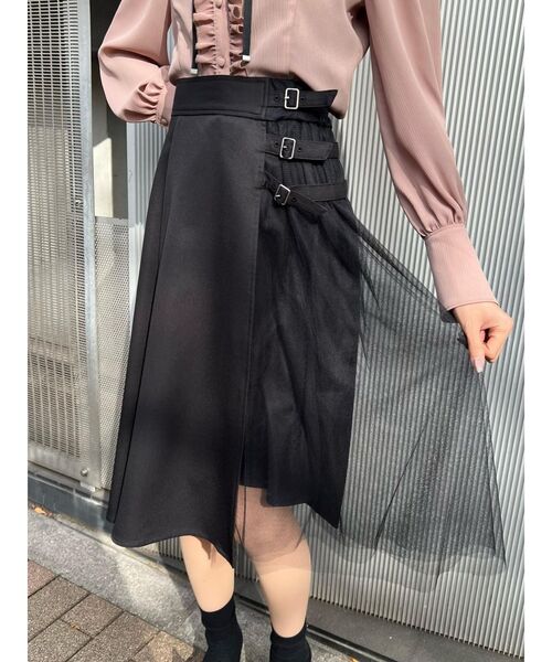 EATME（イートミー）の「トリプルベルトチュールコンビフレアスカート（スカート・レディース・ブラック/ピンク/その他1・SMALL/MEDIUM）」の7枚目の写真